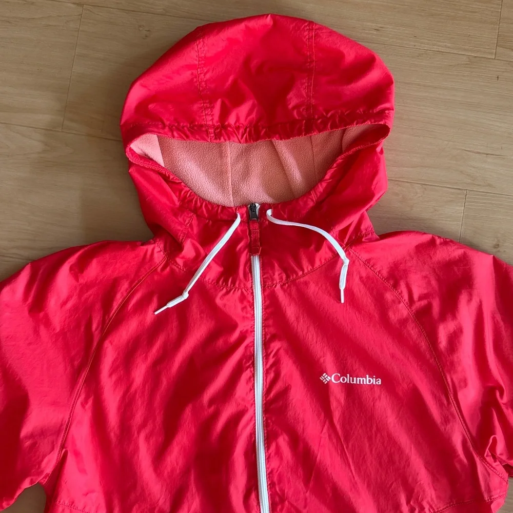 COLUMBIA GIRLS MAY VALLEY FLEECE HOODED WINDBREAKER SZ XL